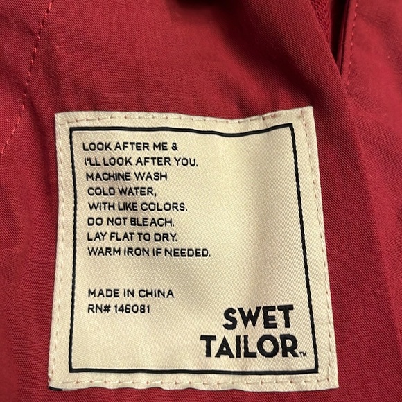 Swet Tailor Men’s The Everyday Chino Short in Red Wine soft Size 40 NWT - Picture 6 of 8